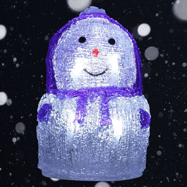 LED-Acryl-Schneemann 16x11cm Winterdeko Weihnachtsdeko Weihnachtsfigur Dekofigur