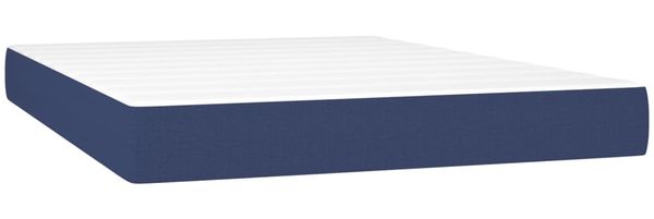 vidaXL Boxspringbett mit Matratze & LED Blau 140x200 cm Stoff, Härtegrad: H2 [3138483] Bild 6