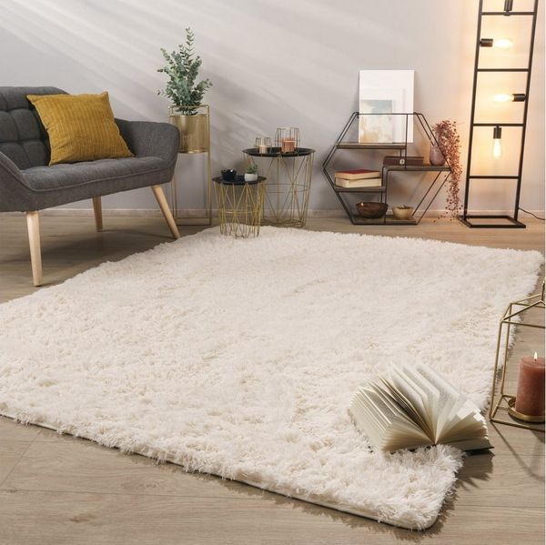 TT Home Teppich Diele, Esszimmer, Flur, Schlafzimmer, Wohnzimmer, Rechteckig, Höhe: 37 mm, Teppich Wohnzimmer Hochflor Langflor Weich Soft Modernes Einfarbiges D
