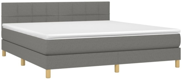 vidaXL Boxspringbett mit Matratze & LED Dunkelgrau 160x200 cm Stoff 3133726 Bild 7