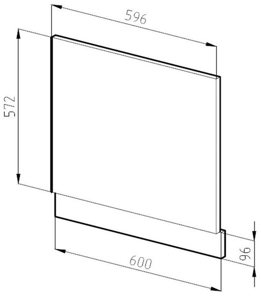 Frontblende R-Line Weiß Hochglanz 60 cm ohne Arbeitsplatte Vicco Bild 2