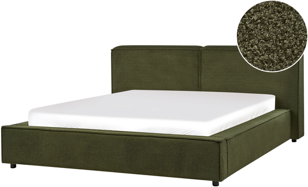 Wasserbett Bouclé LINARDS 160 x 200 cm Dunkelgrün