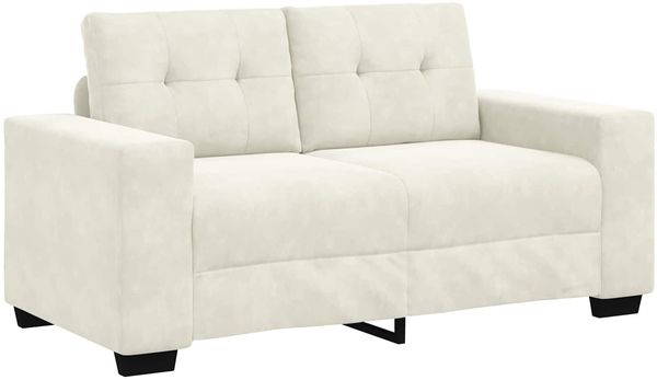 vidaXL Zweisitzer-Sofa Creme 160 cm Samt 4105118