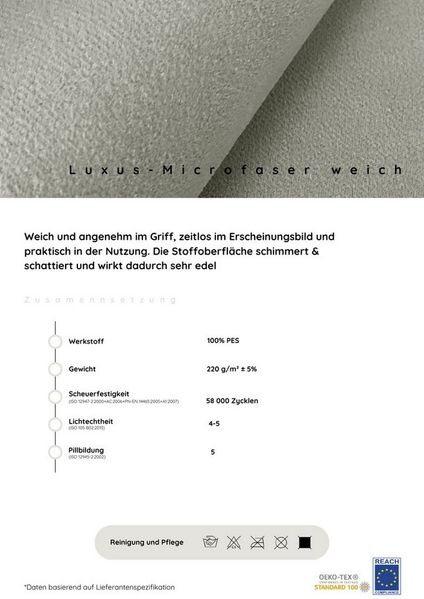 COLLECTION AB Ecksofa L-Form, Ecksofa,Ottomane rechte Seite montierbar,Komfortablen bonnelfederkern Bild 3