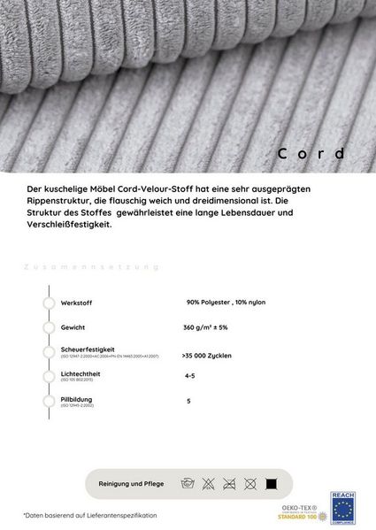 COLLECTION AB Ecksofa L-Form, Ecksofa,Ottomane rechte Seite montierbar,Komfortablen bonnelfederkern Bild 4