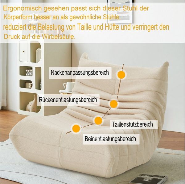 SEEZSSA Sitzsack Lazy Sofa-Stühle mit Rückenlehne Einzelsofa Lazy Couch Tatami-Sitzsack, Couch Lesesessel Schaukelstuhl Armloses für Wohnzimmer, Schlafzimmer