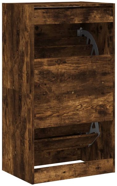 vidaXL Schuhschrank mit 2 Klappen Räuchereiche 60x42x108 cm 3214389 Bild 8