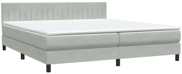 vidaXL Boxspringbett mit Matratze Hellgrau 180x210 cm Samt 3316413