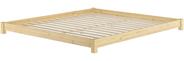 Flaches Doppelbett Massivholzbett Niedrigbett 180x200 Kiefer massiv V-60.51-18, Rollrost inkl.
