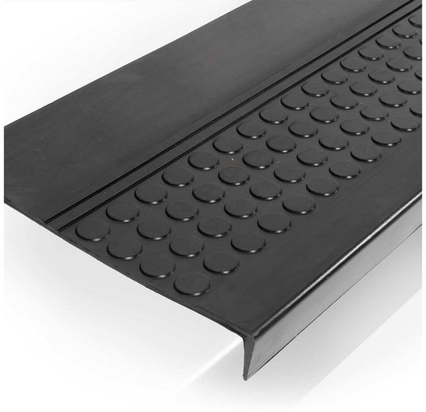 ANRO Stufenmatte Stufenschutz aus Gummi Treppenschutz Treppenmatte, Eckig, mit Coins/ Noppen Größe 30x60cm - rutschischer & anpassbar