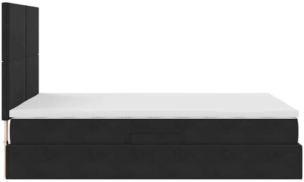vidaXL Aufbewahrungsbett mit Matratze Schwarz 140 x 200 cm Samt 3371975 Bild 10