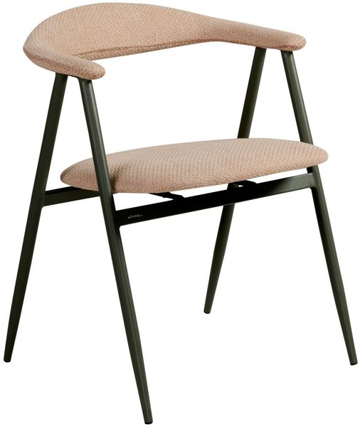 Gartenstuhl Boi mit Armlehne aus Aluminium und Barley-Olefin Stoff, modern, grün beige