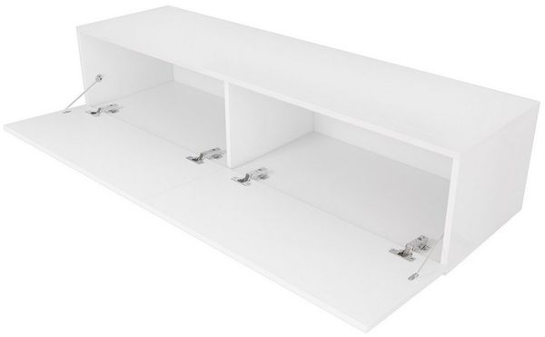 SONNI Sideboard TV Lowboard Schränke hängend 140x40x30cm Weiß Hochglanz