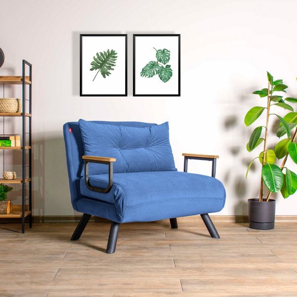 1-Sitzer-Schlafsofa, 'Sando ', 78 x 78 x 67, Blau