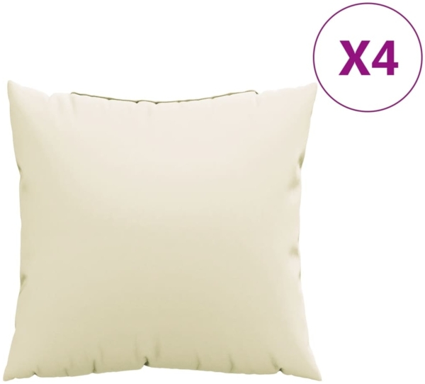vidaXL Sofakissen 4 Stk. Creme 50x50 cm Stoff