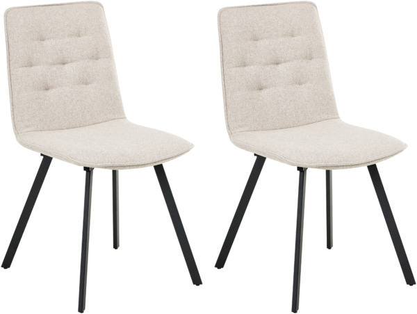 Esszimmerstuhl 2er Set CARVER Stoff Beige Bild 1