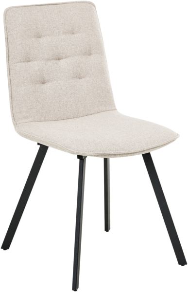 Esszimmerstuhl 2er Set CARVER Stoff Beige Bild 4