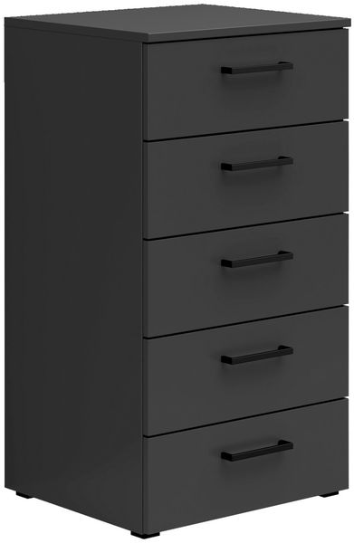 Carryhome 'MULTISTAURAUM' Kommode, Holznachbildung Graphit, 45 x 83 x 40 cm, mit 5 Schubladen
