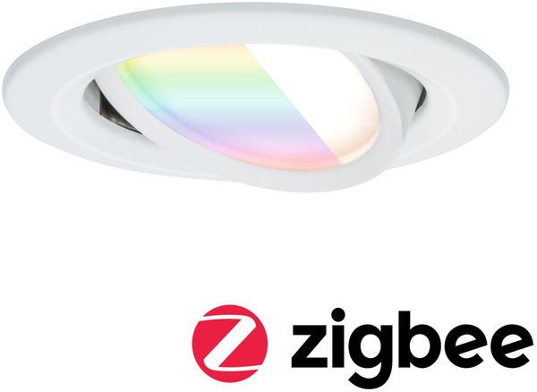 Paulmann 92438 LED Einbauleuchte Nova Coin Zigbee RGBW Weiß matt