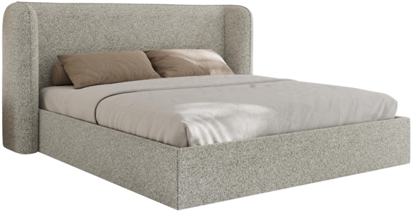 Polsterbett Bett mit Holzlattenrost Schlafzimmer Bett Doppelbett gepolstertes Kopfteil - EMORA CLASSIC - 160x200 cm - Hellgrau Strukture Bild 6