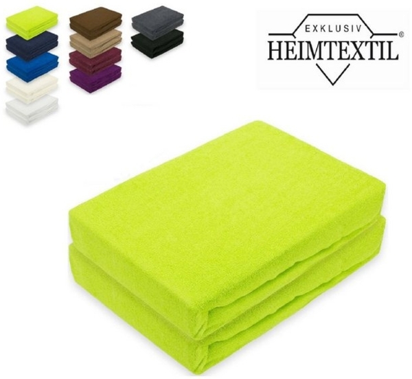 Doppelpack Frottee Spannbettlaken Premium Apfelgrün/Limette 60 - 70 x 140 cm Bild 4