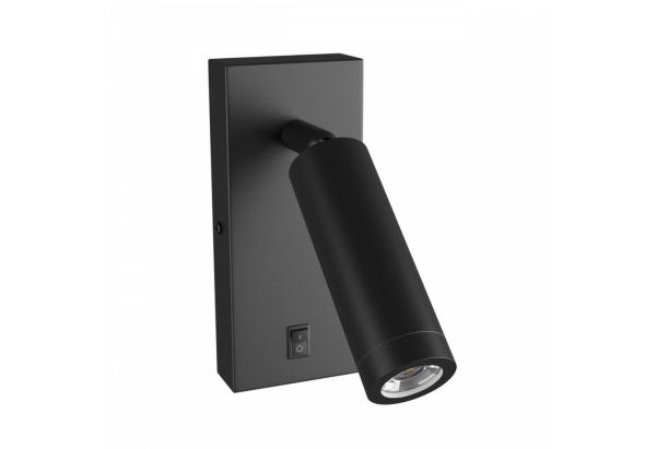 SpectrumLED Bettleuchte LED Wandleuchte GU10 MR11 schwarz Bettleuchte mit Schalter einstellbar, ohne Leuchtmittel