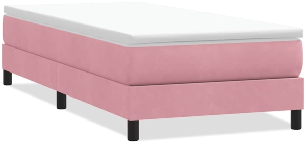 vidaXL Boxspringbett ohne Matratze Rosa 100x220 cm Samt 3315866
