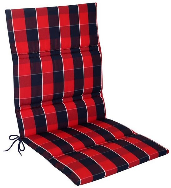 KETTLER Polsterauflage 851, Gartenmöbelauflage Karomotiv Rot-Blau 110x48x3cm
