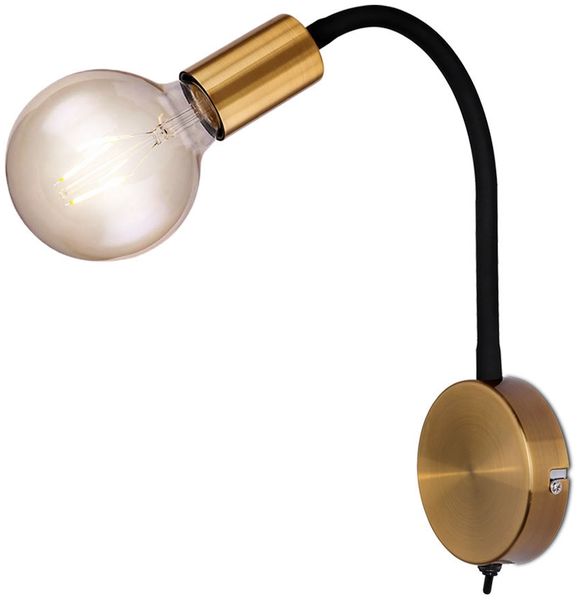 LED Wandleuchte, Glas, Kugel, gold schwarz, Flexo, EDDY