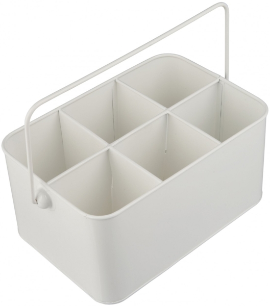 Ib Laursen - Kiste Korb Utensilo Besteckkasten 6 Fächer Metall Weiß 04892-11