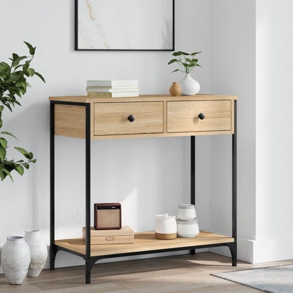 vidaXL Konsolentisch Sonoma-Eiche 75x34,5x75 cm Holzwerkstoff 834176