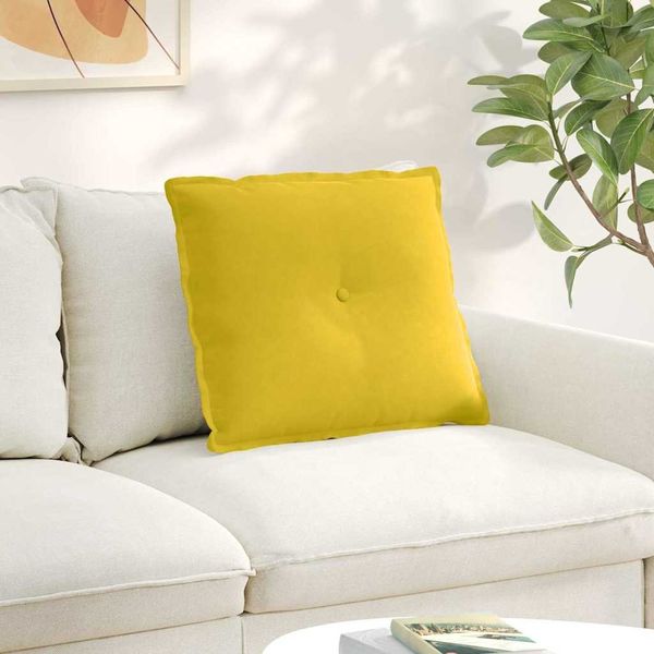 vidaXL Rückenkissen Gelb 60 x 50 cm Cordstoff 42014682