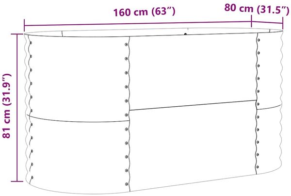 vidaXL Hochbeet Braun 160 x 80 x 81 cm Stahl 42008135 Bild 10