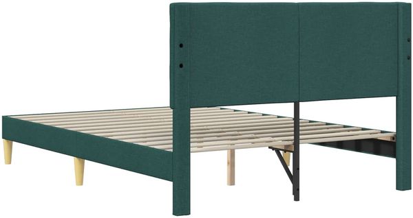 vidaXL Bettrahmen mit Kopfteil Dunkelgrün 120 x 200 cm Stoff 42027788 Bild 6