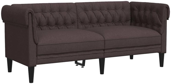 vidaXL Chesterfield-Sofa 2-Sitzer Dunkelbraun Stoff 372550