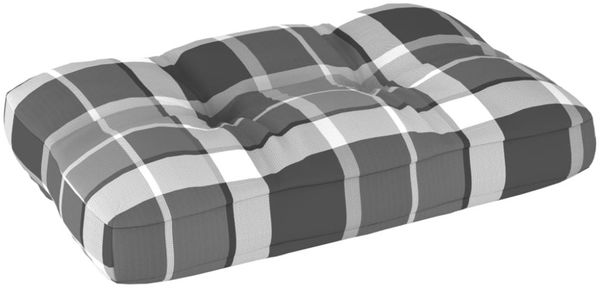 Palettensofa-Kissen Grau Karomuster 60 x 40 x 12 cm Bild 7