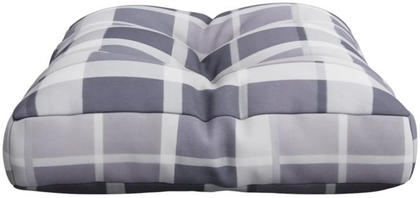 Palettensofa-Kissen Grau Karomuster 60 x 40 x 12 cm Bild 5