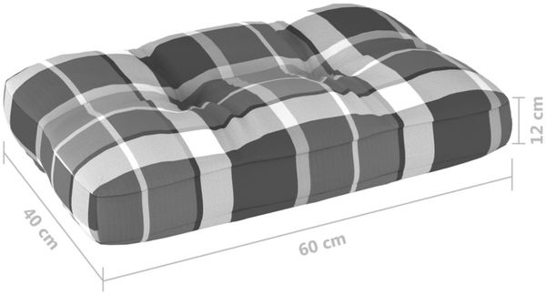 Palettensofa-Kissen Grau Karomuster 60 x 40 x 12 cm Bild 6