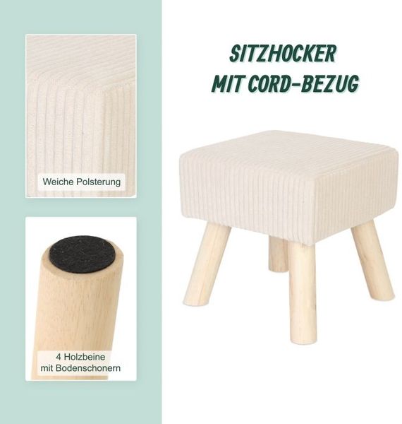 Relaxdays Hocker Cord Bild 5