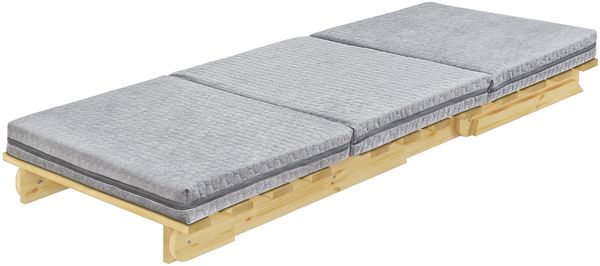 Klappbett Klappliege Funktionsbett 80x200 Kiefer massiv mit optionalem Zubehör V-60.49-08mit Auflage