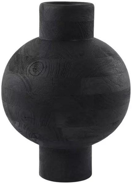 Dekovase Vase BARUMI von Light & Living Blumenvase Ø33x45 cm Holz Matt Schwarz