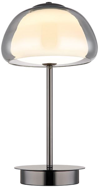 LED Tischleuchte, Metall, Glas, Schwarz, Dimmbar, Memory, H 46 cm