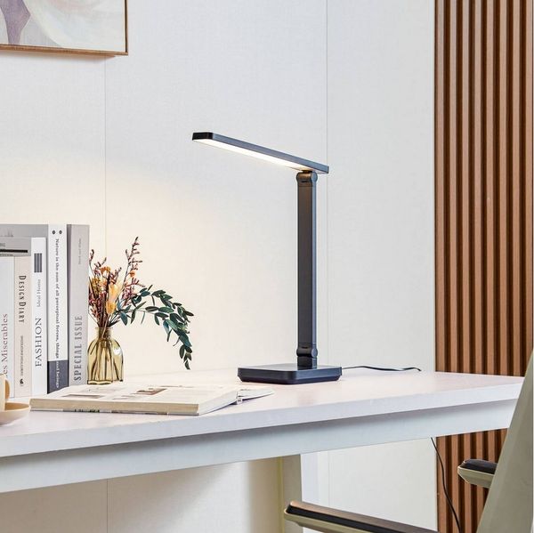 Lindby Schreibtischlampe Rylas, LED, Kunststoff Schwarz Farbwechsel warmweiß / tageslicht IP20, 1x6,5 W LED, Farbwechsel warmweiß / tageslicht