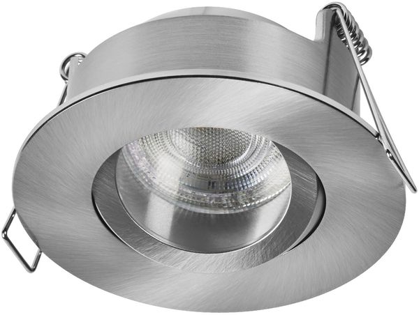 Osram Spot Set LED Einbaustrahler IP65 Press 840 Satin-Nickel, 4,5W 4000K Neutralweiß, Feuchtraum, 3er-Set