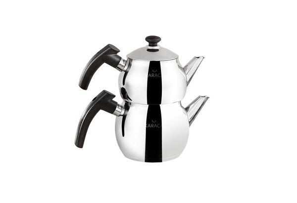 Karaca Teekanne Karaca Adelya Mini Edelstahl-Teekannen-Set, 1.75L, Induktionsgeeignet