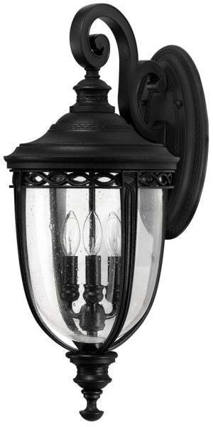 Außenleuchte, Wandlampe, Stahl Glas, Schwarz, H 62,2 cm