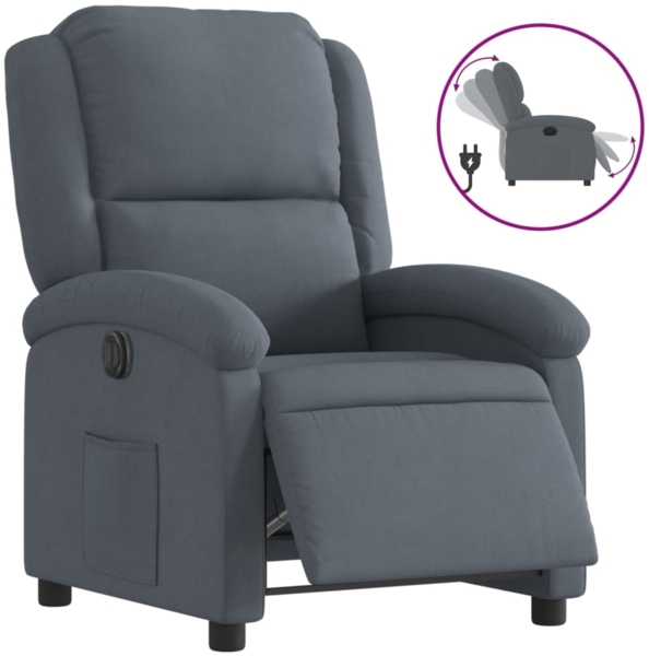 vidaXL Relaxsessel Elektrisch Dunkelgrau Samt 3204279