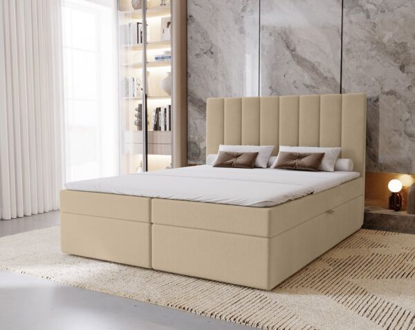 MARPUR Boxspringbett NERO BOX (Boxspringbett mit Bettkasten und Kopfteil, Füße, Anleitung)