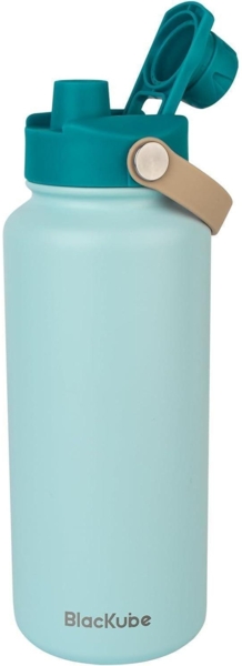 Edelstahl Trinkflasche 1L BPA-frei Auslaufsicher Coastal Mist