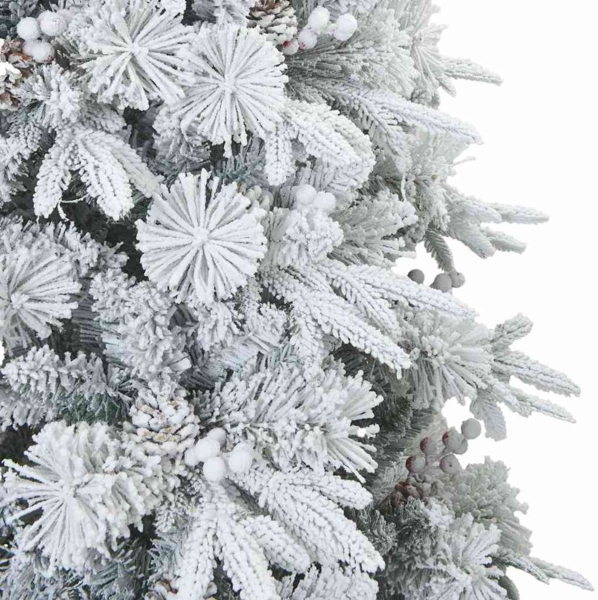 vidaXL Künstlicher Scharnier-Weihnachtsbaum schneebedeckt Weiß 240 cm 42019310 Bild 4